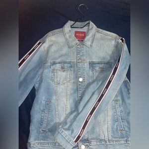 Guess Jean Jacket with stripes on the sleeves